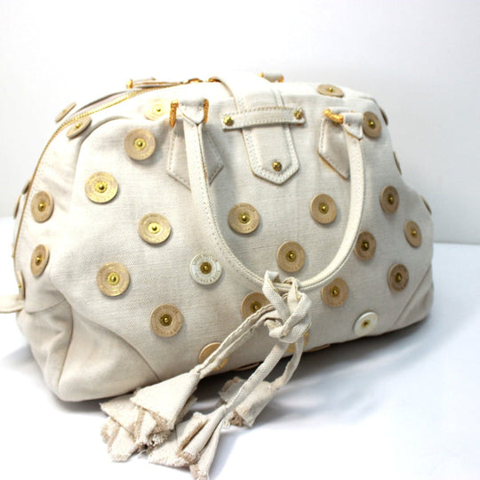 LOUIS VUITTON Handbag M95409 canvas white Polkadots Panama Bowlie Shoulder Bag Women Used Authentic