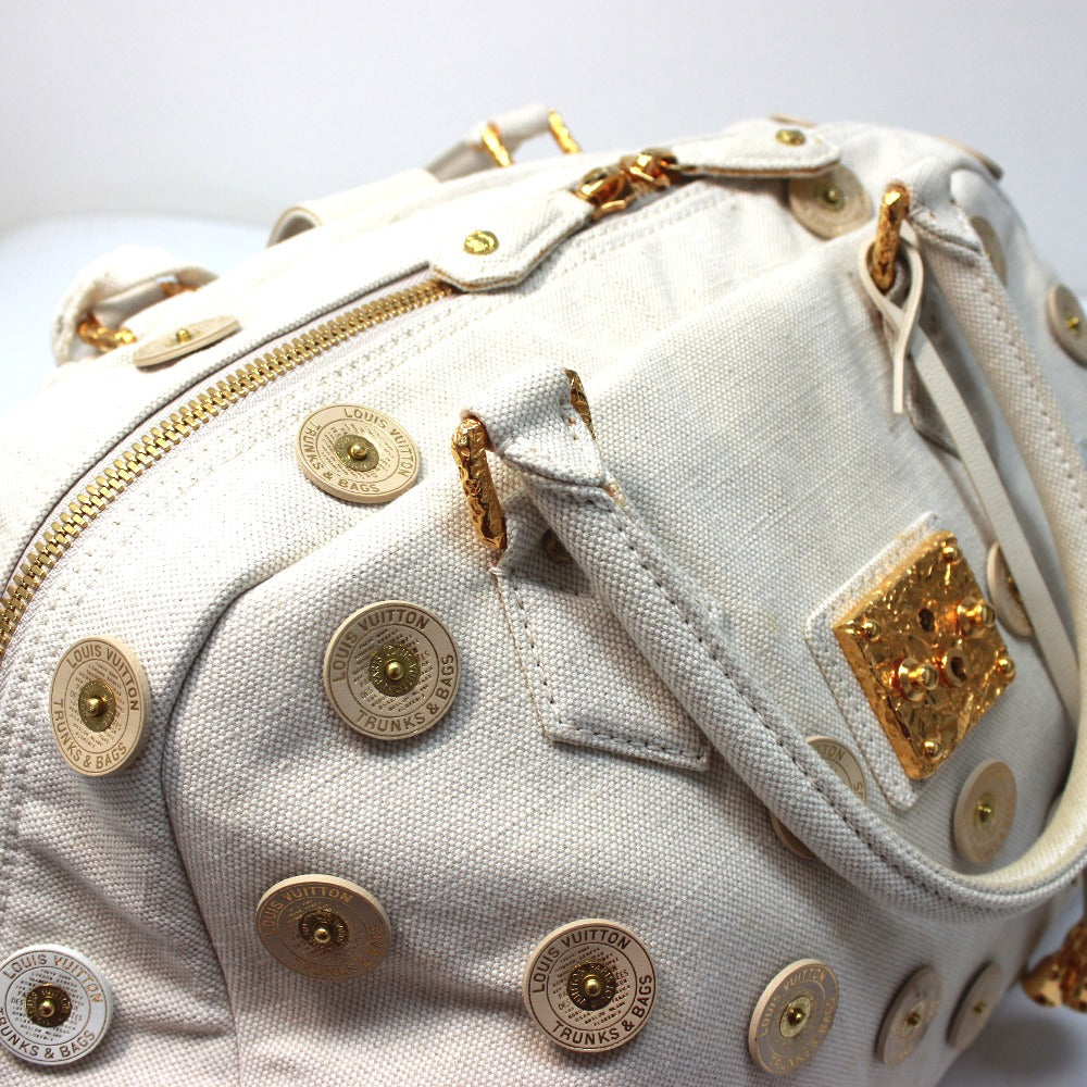 LOUIS VUITTON Handbag M95409 canvas white Polkadots Panama Bowlie Shoulder Bag Women Used Authentic