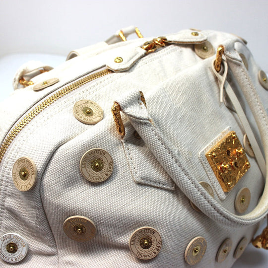 LOUIS VUITTON Handbag M95409 canvas white Polkadots Panama Bowlie Shoulder Bag Women Used Authentic