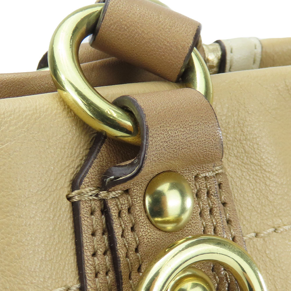 COACH Tote Bag 17096 leather beige Women Used Authentic