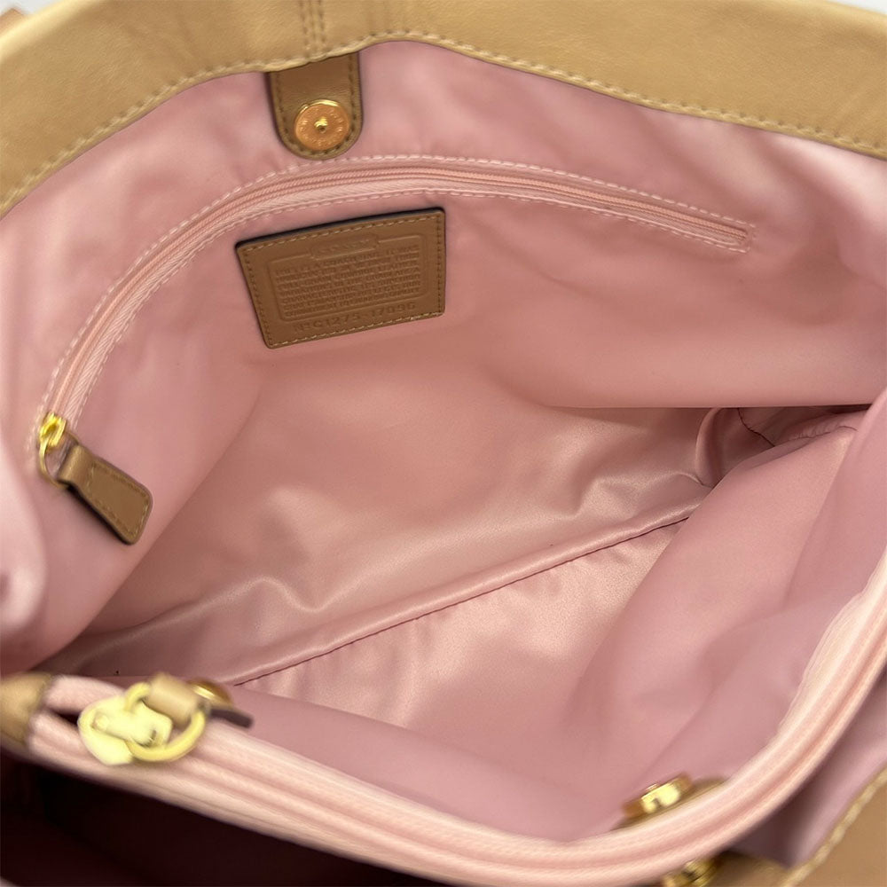 COACH Tote Bag 17096 leather beige Women Used Authentic