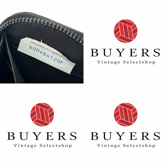 BOTTEGAVENETA Long Wallet Purse leather Dark brown INTRECCIATO Zip Around Women Used Authentic