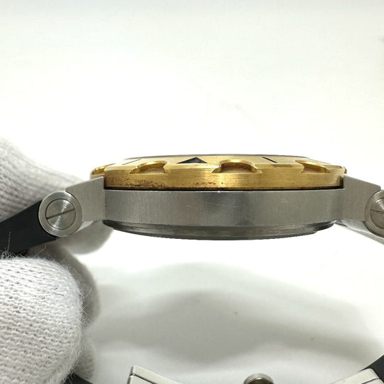 BVLGARI Watches Mechanical Automatic SD38SG Stainless Steel/18K, Rubber strap Silver Diagono Scuba black dial