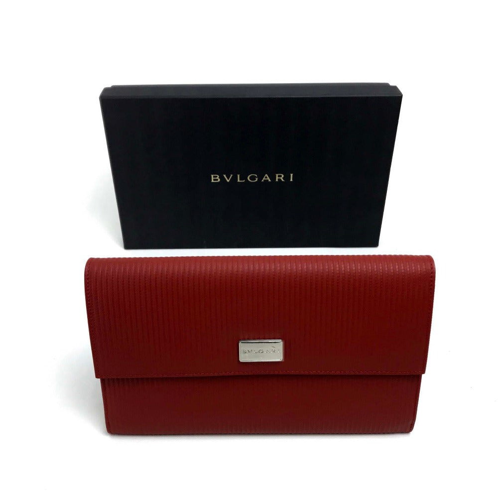 BVLGARI Travel case PVC Red Mirerigue Travel organizer unisex(Unisex) Used Authentic