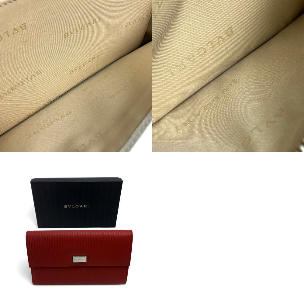 BVLGARI Travel case PVC Red Mirerigue Travel organizer unisex(Unisex) Used Authentic