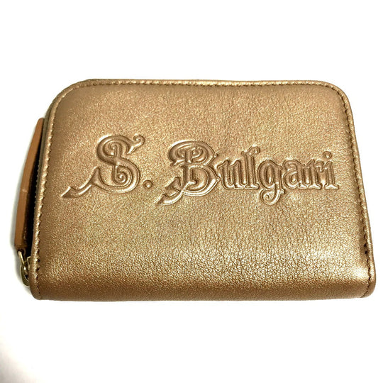 BVLGARI Coin case leather gold S.Bulgari Bvlgari mens(Unisex) Used Authentic