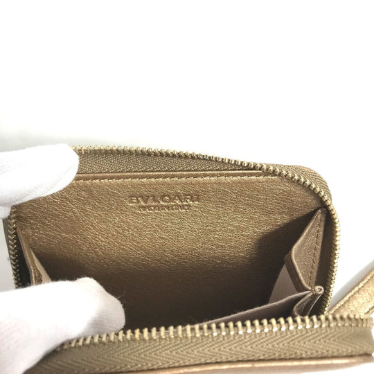 BVLGARI Coin case leather gold S.Bulgari Bvlgari mens(Unisex) Used Authentic