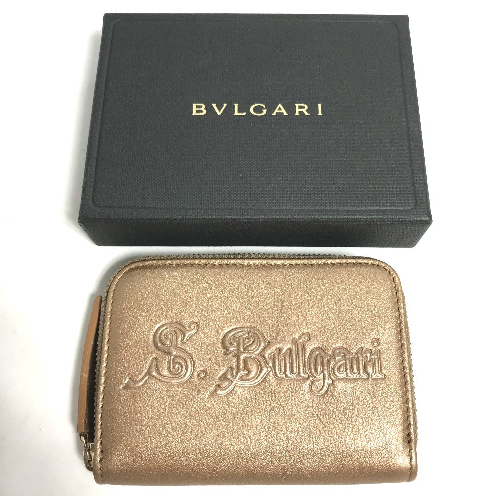 BVLGARI Coin case leather gold S.Bulgari Bvlgari mens(Unisex) Used Authentic