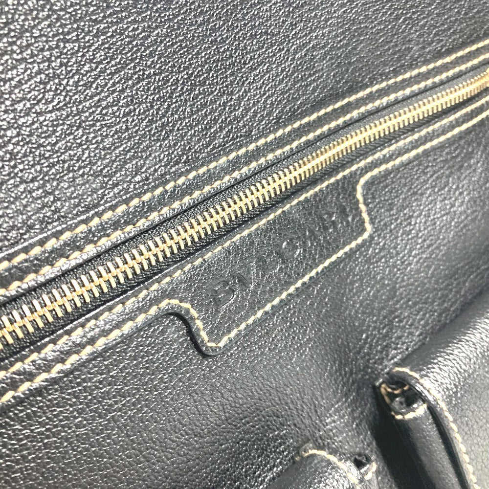 BVLGARI Shoulder Bag leather black logo Women Used Authentic