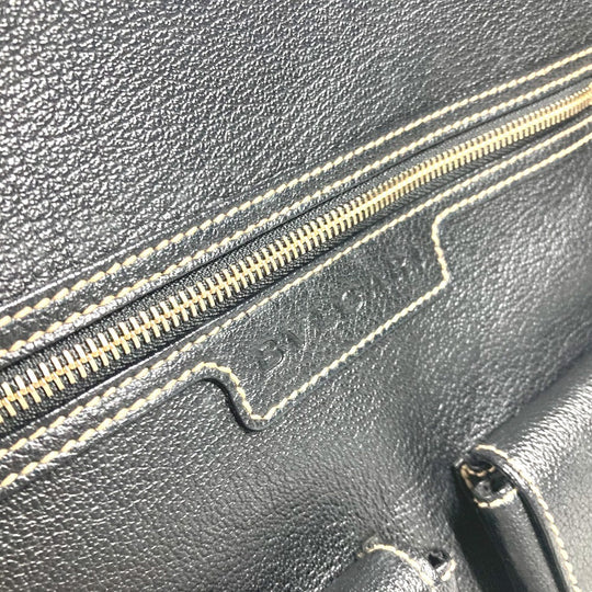 BVLGARI Shoulder Bag leather black logo Women Used Authentic