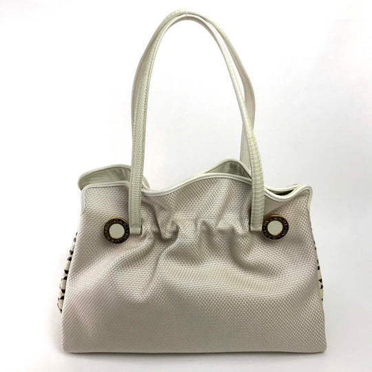 BVLGARI Handbag canvas beige Be zero one Handbag Women Used Authentic