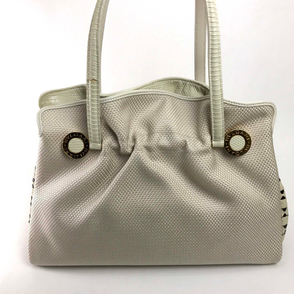 BVLGARI Handbag canvas beige Be zero one Handbag Women Used Authentic