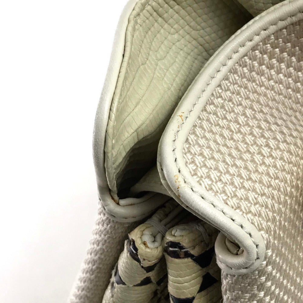 BVLGARI Handbag canvas beige Be zero one Handbag Women Used Authentic