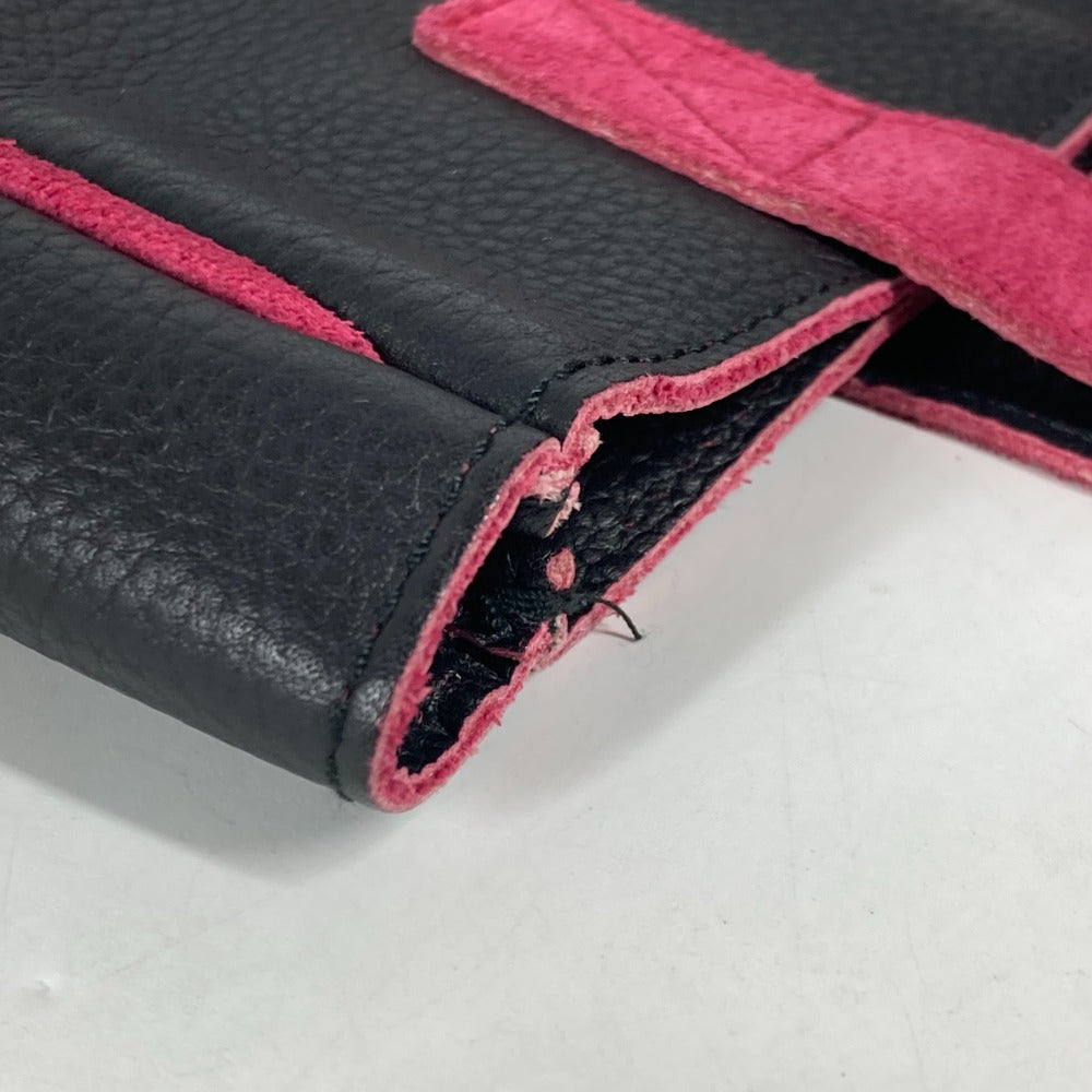 BVLGARI Handbag leather black By color Heart logo Women Used Authentic