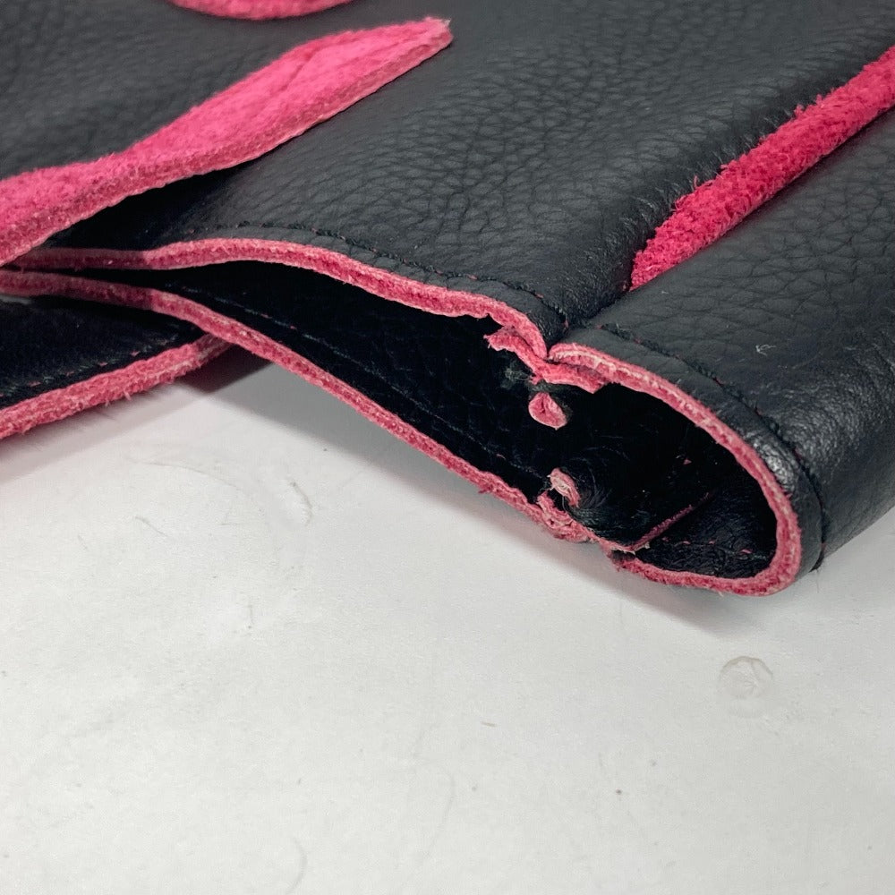 BVLGARI Handbag leather black By color Heart logo Women Used Authentic