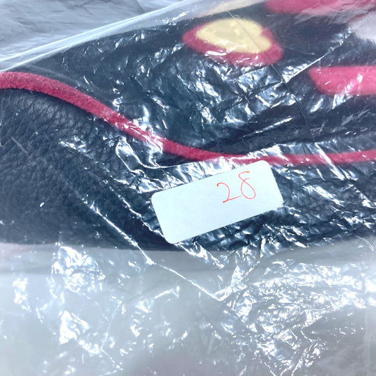 BVLGARI Handbag leather black By color Heart logo Women Used Authentic