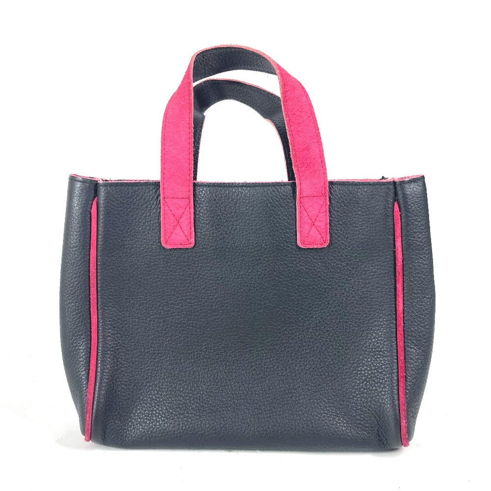 BVLGARI Handbag leather black By color Heart logo Women Used Authentic
