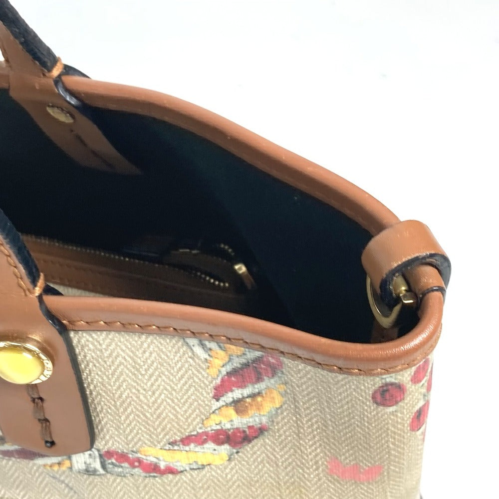 BVLGARI Tote Bag Leather / PVC multicolor Shoulder Bag JewelryPattern Women Used Authentic