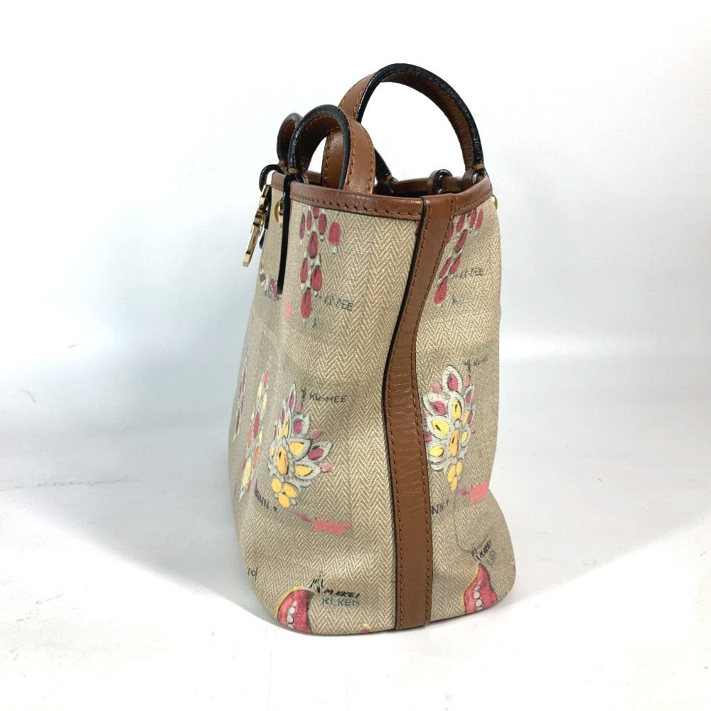 BVLGARI Tote Bag Leather / PVC multicolor Shoulder Bag JewelryPattern Women Used Authentic