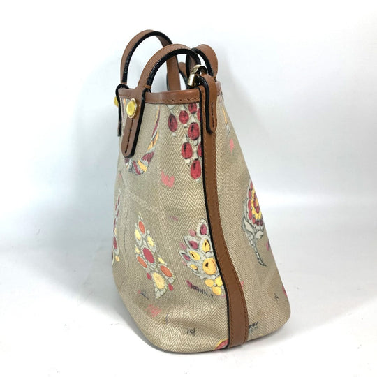 BVLGARI Tote Bag Leather / PVC multicolor Shoulder Bag JewelryPattern Women Used Authentic