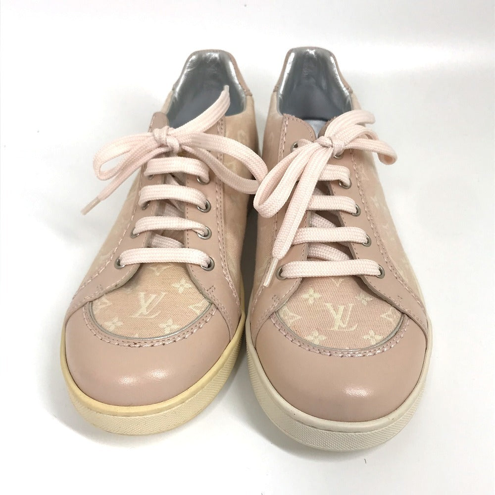 LOUIS VUITTON sneakers , Monogram Minilan Canvas pink Monogram mini run Kids 32 Used Authentic