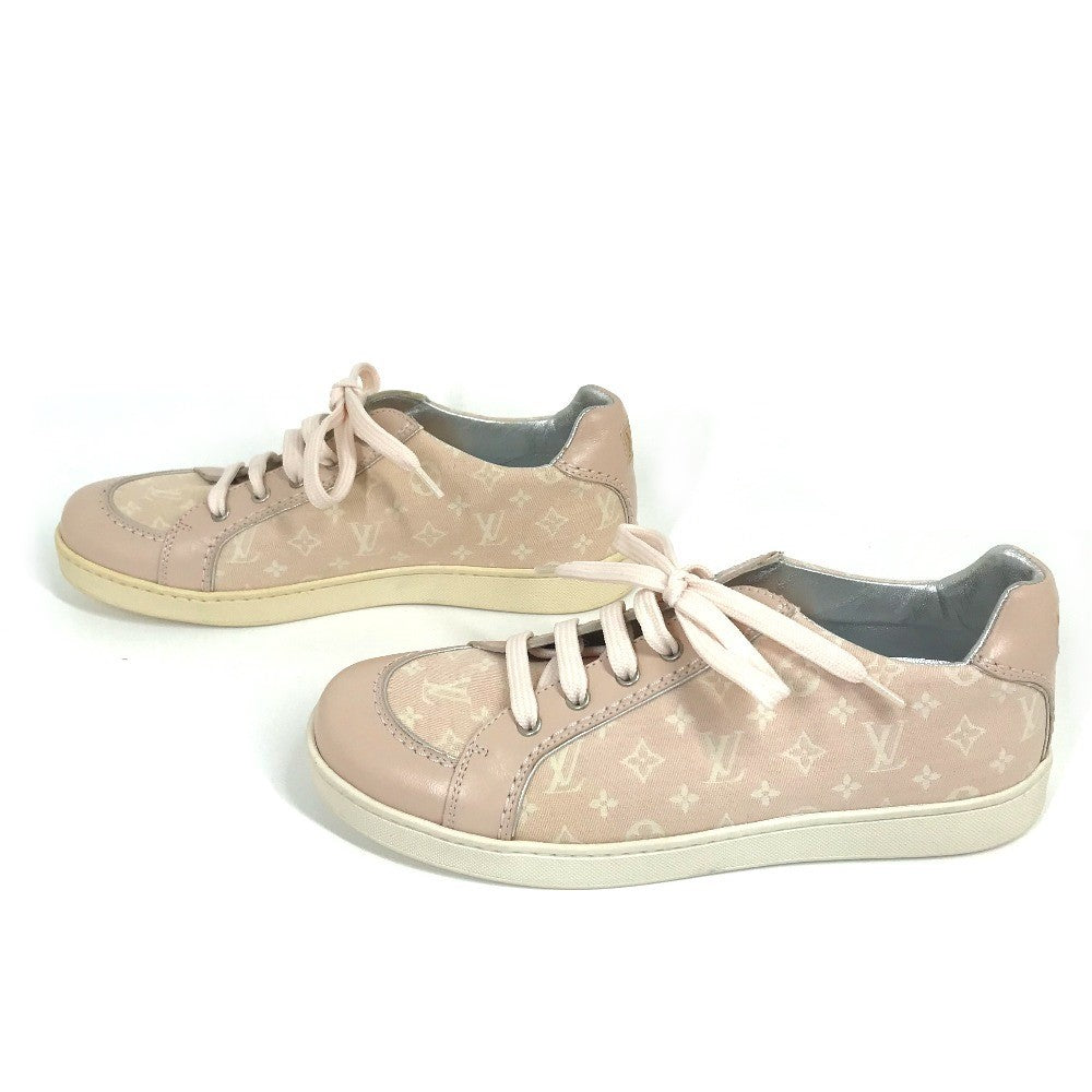 LOUIS VUITTON sneakers , Monogram Minilan Canvas pink Monogram mini run Kids 32 Used Authentic