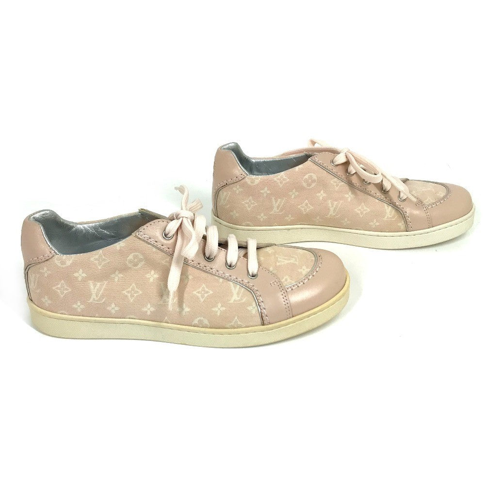 LOUIS VUITTON sneakers , Monogram Minilan Canvas pink Monogram mini run Kids 32 Used Authentic