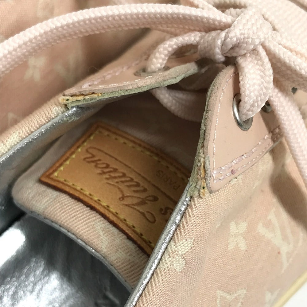 LOUIS VUITTON sneakers , Monogram Minilan Canvas pink Monogram mini run Kids 32 Used Authentic