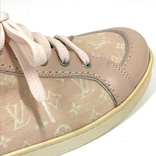LOUIS VUITTON sneakers , Monogram Minilan Canvas pink Monogram mini run Kids 32 Used Authentic