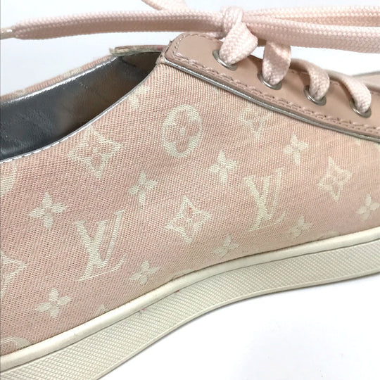 LOUIS VUITTON sneakers , Monogram Minilan Canvas pink Monogram mini run Kids 32 Used Authentic