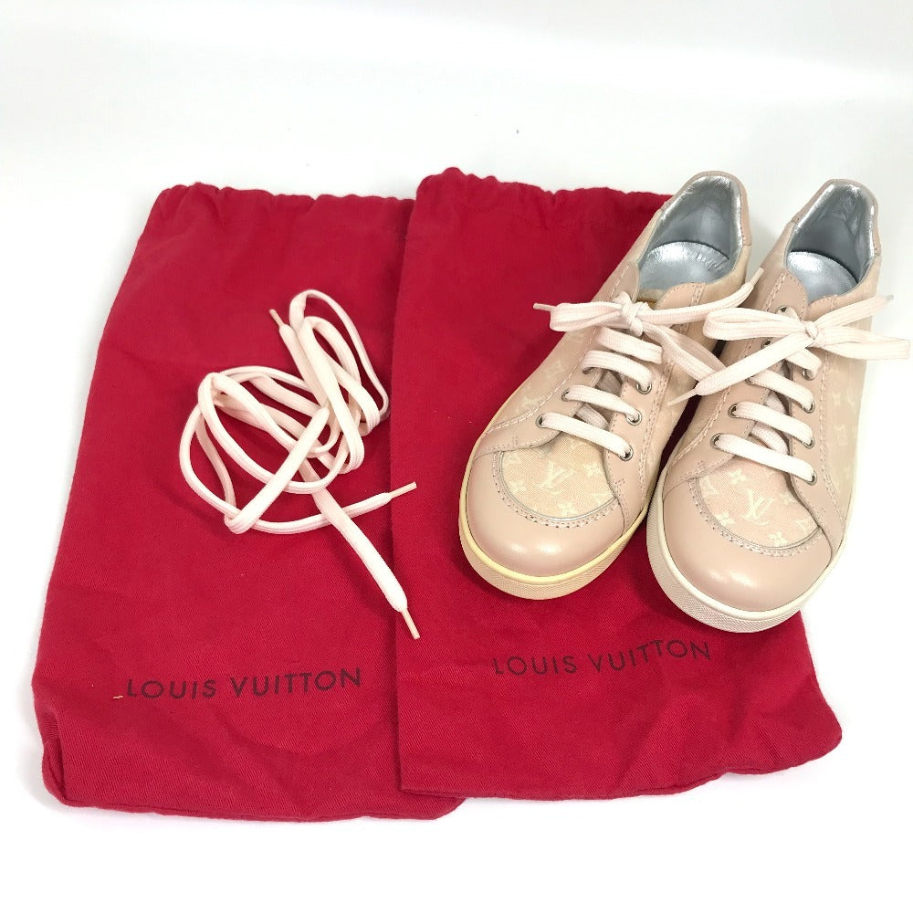 LOUIS VUITTON sneakers , Monogram Minilan Canvas pink Monogram mini run Kids 32 Used Authentic