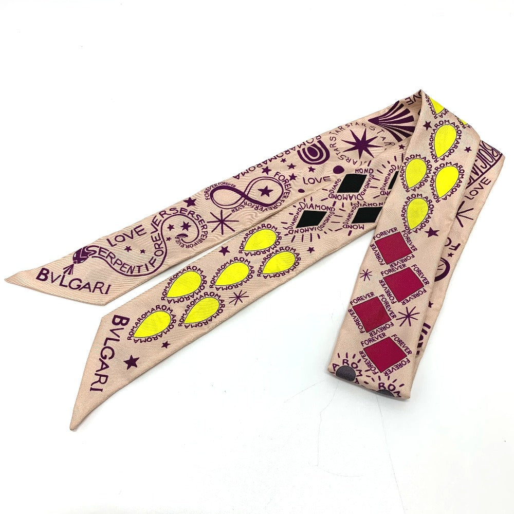 BVLGARI scarf silk pink Omotesando limited pop (up) cone Onomato Bulgari Women Used Authentic