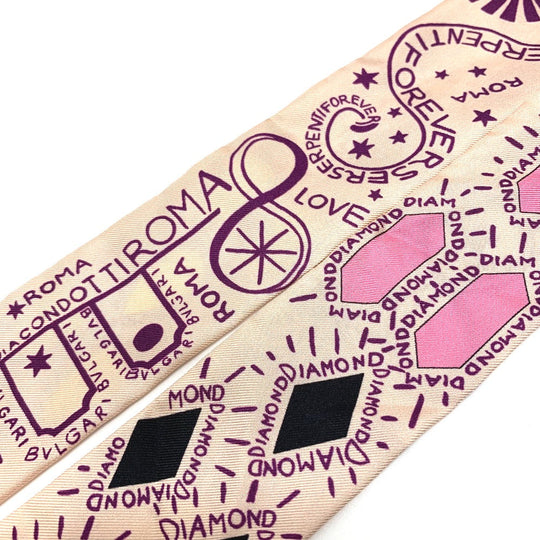 BVLGARI scarf silk pink Omotesando limited pop (up) cone Onomato Bulgari Women Used Authentic