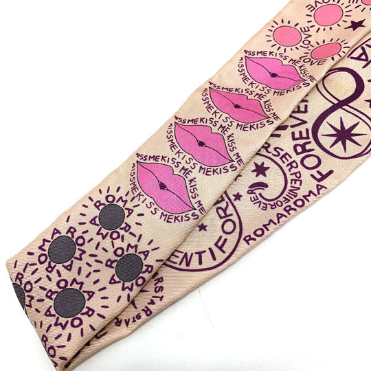 BVLGARI scarf silk pink Omotesando limited pop (up) cone Onomato Bulgari Women Used Authentic