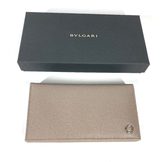 BVLGARI Long Wallet Purse 30399 leather gray Long wallet Bulgari Bulgari mens Used Authentic