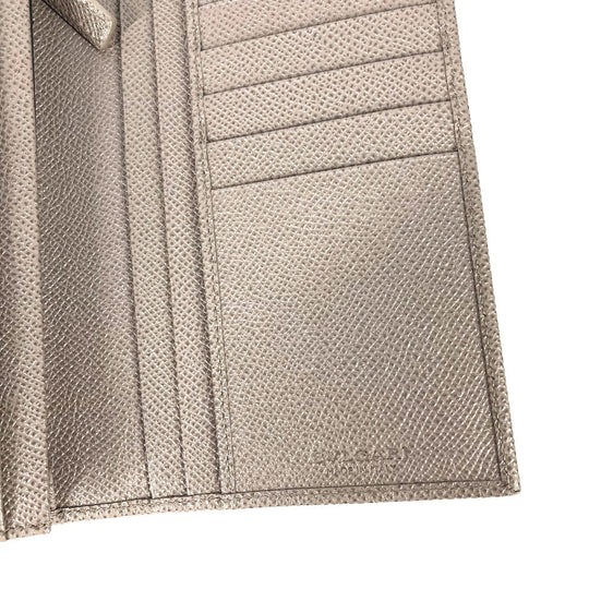 BVLGARI Long Wallet Purse 30399 leather gray Long wallet Bulgari Bulgari mens Used Authentic