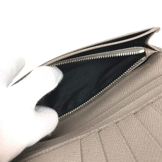 BVLGARI Long Wallet Purse 30399 leather gray Long wallet Bulgari Bulgari mens Used Authentic