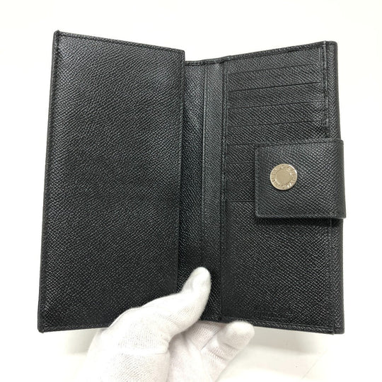 BVLGARI Long Wallet Purse leather black bulgari bulgari classico mens Used Authentic