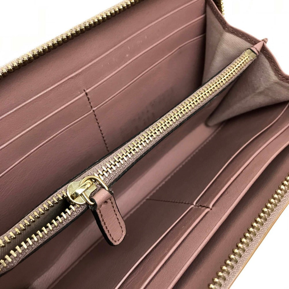 BVLGARI Long Wallet Purse 34850 Patent leather beige Isabella Rossellini Women Women Used Authentic