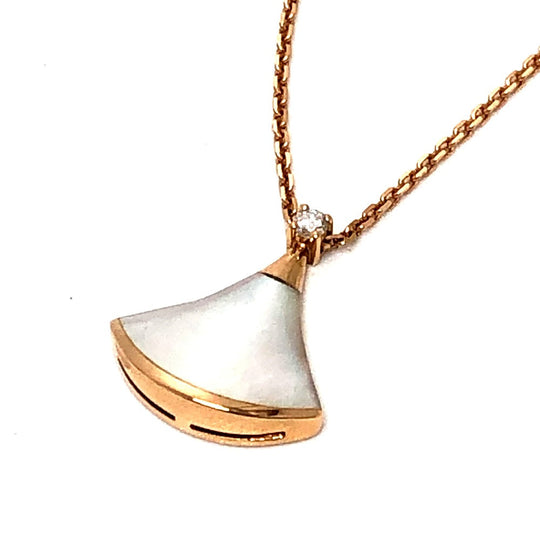 BVLGARI Necklace 359986 18K Pink Gold gold K18PG Diva Dream Necklace 1P Diamond