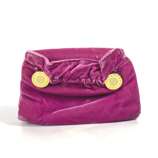BVLGARI Clutch bag Velor pink Bulgari Bulgari Women Used Authentic