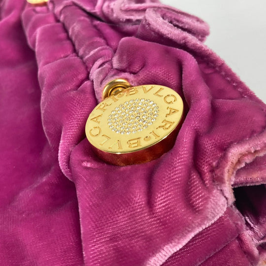 BVLGARI Clutch bag Velor pink Bulgari Bulgari Women Used Authentic