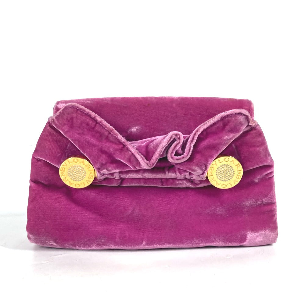 BVLGARI Clutch bag Velor pink Bulgari Bulgari Women Used Authentic