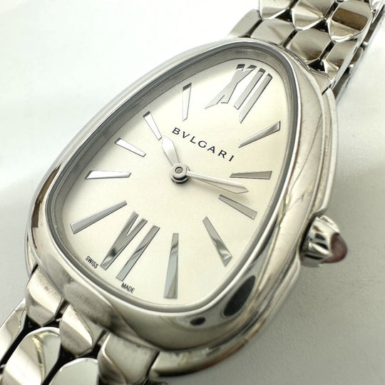 BVLGARI Watches Quartz SP33WSS Stainless Steel Silver Serpenti Seduttori white dial Women Used Authentic