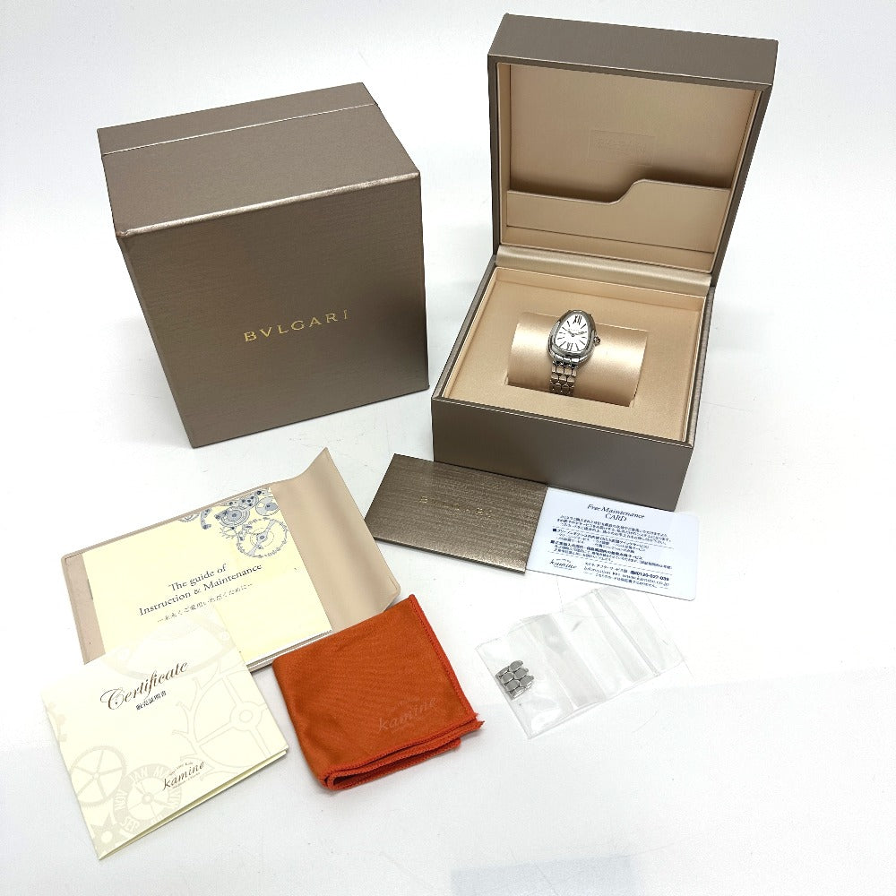 BVLGARI Watches Quartz SP33WSS Stainless Steel Silver Serpenti Seduttori white dial Women Used Authentic