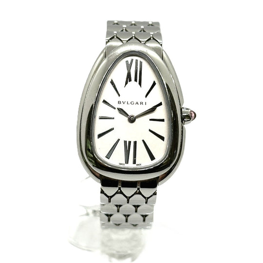 BVLGARI Watches Quartz SP33WSS Stainless Steel Silver Serpenti Seduttori white dial Women Used Authentic