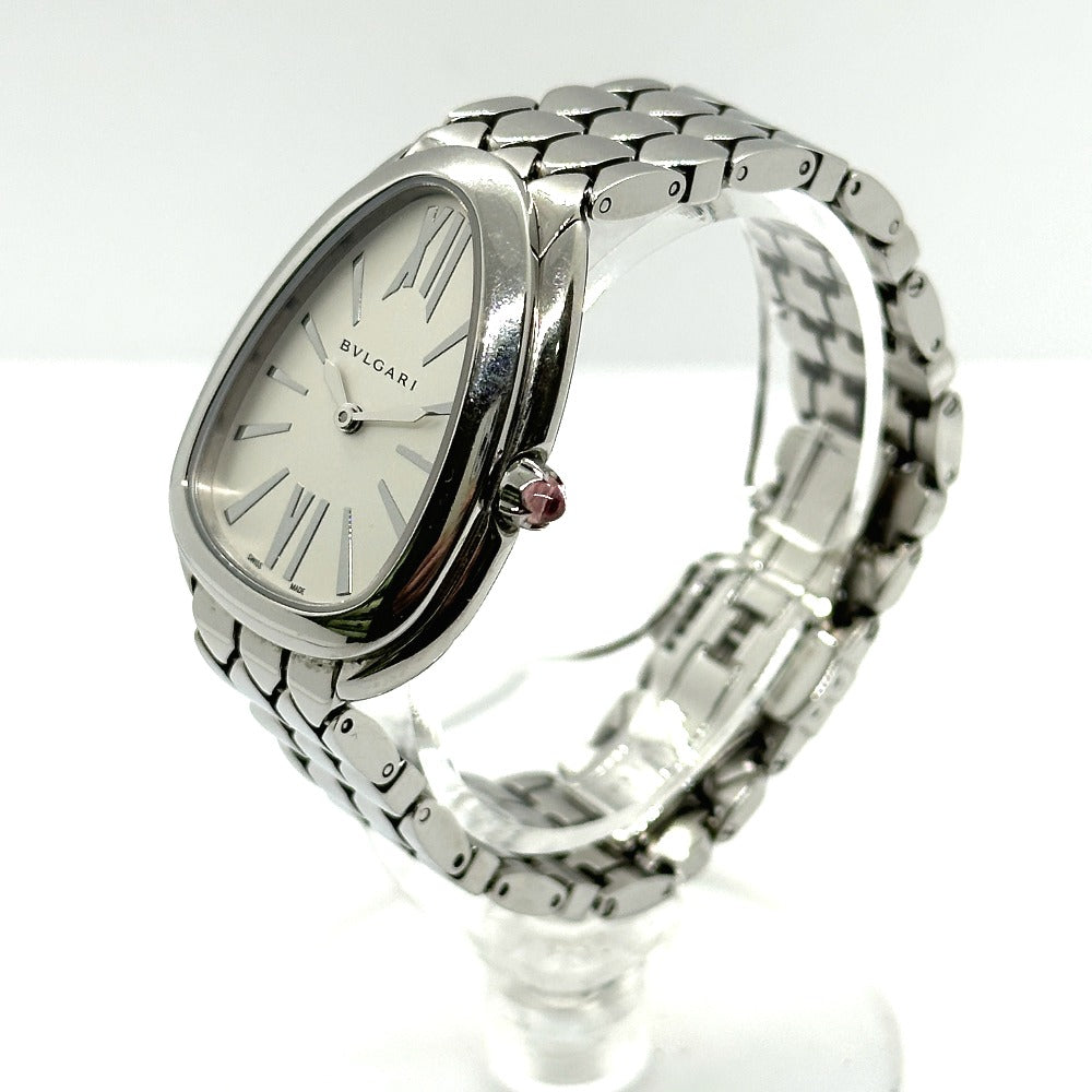 BVLGARI Watches Quartz SP33WSS Stainless Steel Silver Serpenti Seduttori white dial Women Used Authentic