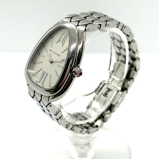 BVLGARI Watches Quartz SP33WSS Stainless Steel Silver Serpenti Seduttori white dial Women Used Authentic