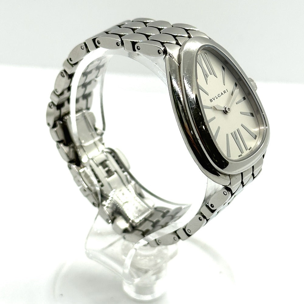 BVLGARI Watches Quartz SP33WSS Stainless Steel Silver Serpenti Seduttori white dial Women Used Authentic