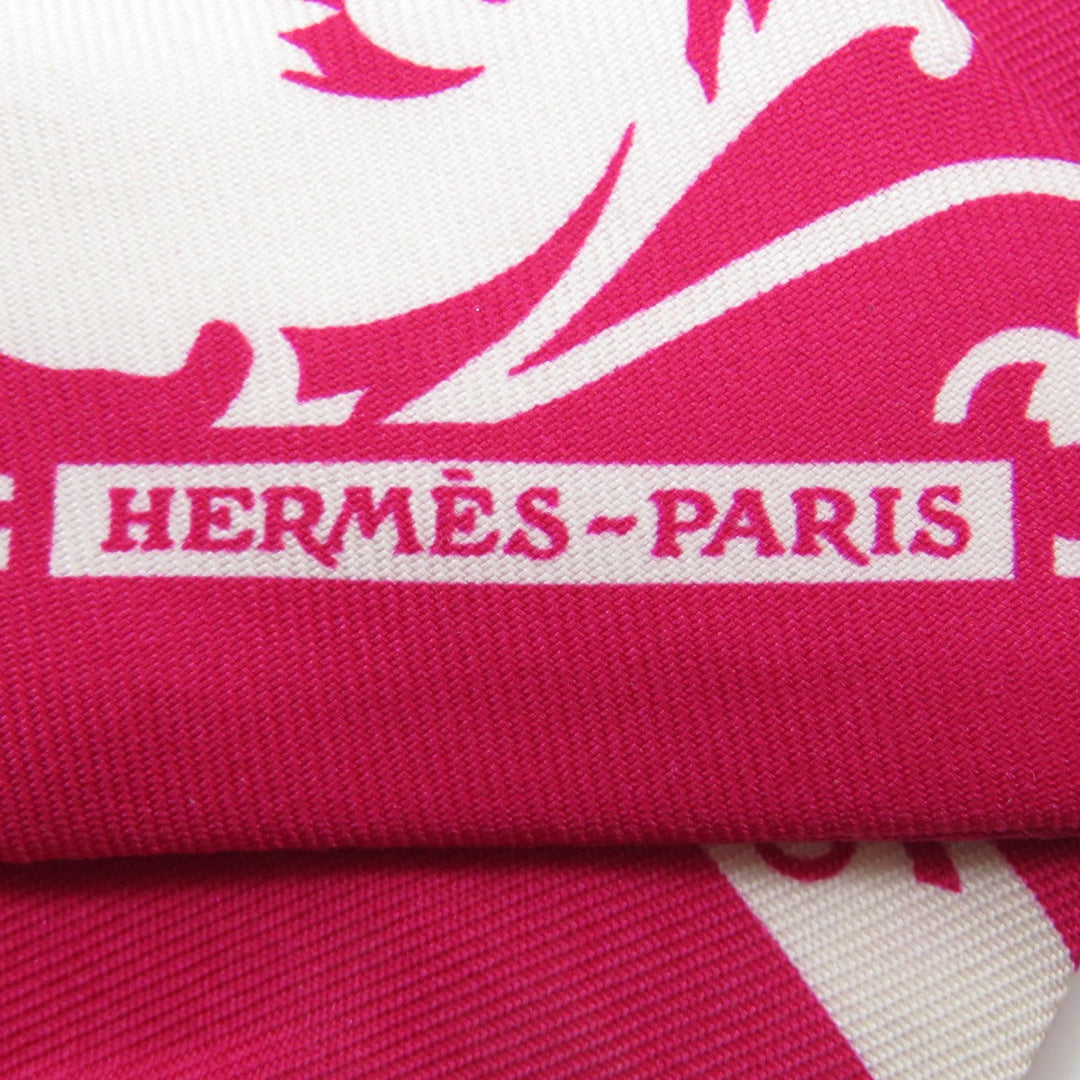 HERMES scarf silk pink Twilly  Women Used Authentic